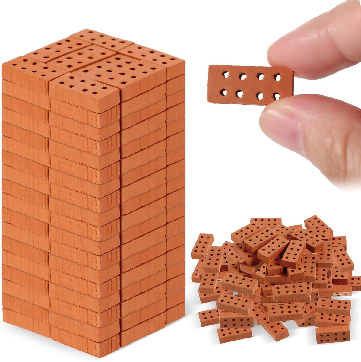 50 stuks mini-stenen miniatuur baksteen kleine bakstenen model bakstenen gebouw voor doe-het-zelf poppenhuis tuin ornament woondecoratie 0,79 x 0,39 x 0,2 inch
