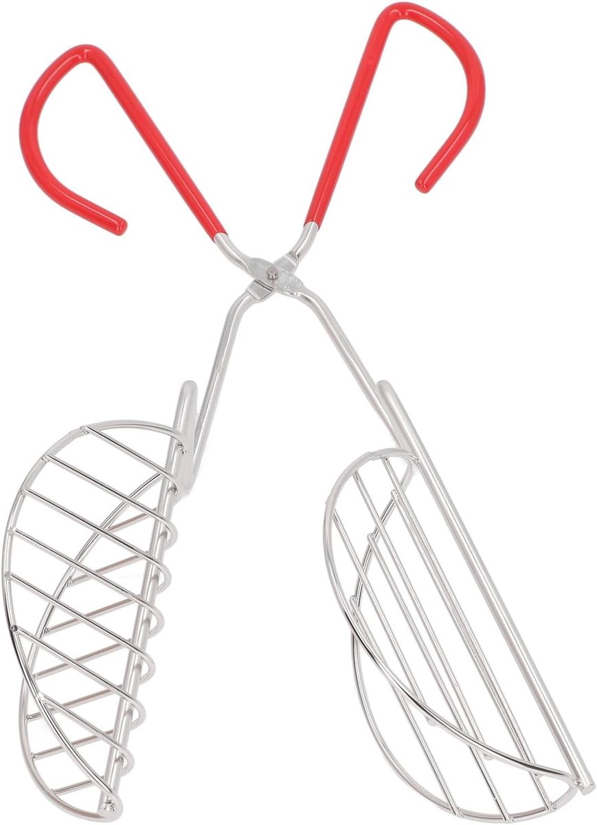 Shell Tong Maker Press Friteuse Shell Houder Rack Maker voor Keukenkoken, Roestvrij Staal, Rood