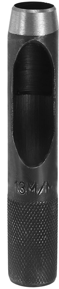 Punt voor het boren van leer, 13 mm, gatentang, ronde kabelsnijder, koolstofstaal, gereedschap voor horloges, stoffen riem, afdichtingen, doe-het-zelf, reparatie, handwerk, zwart