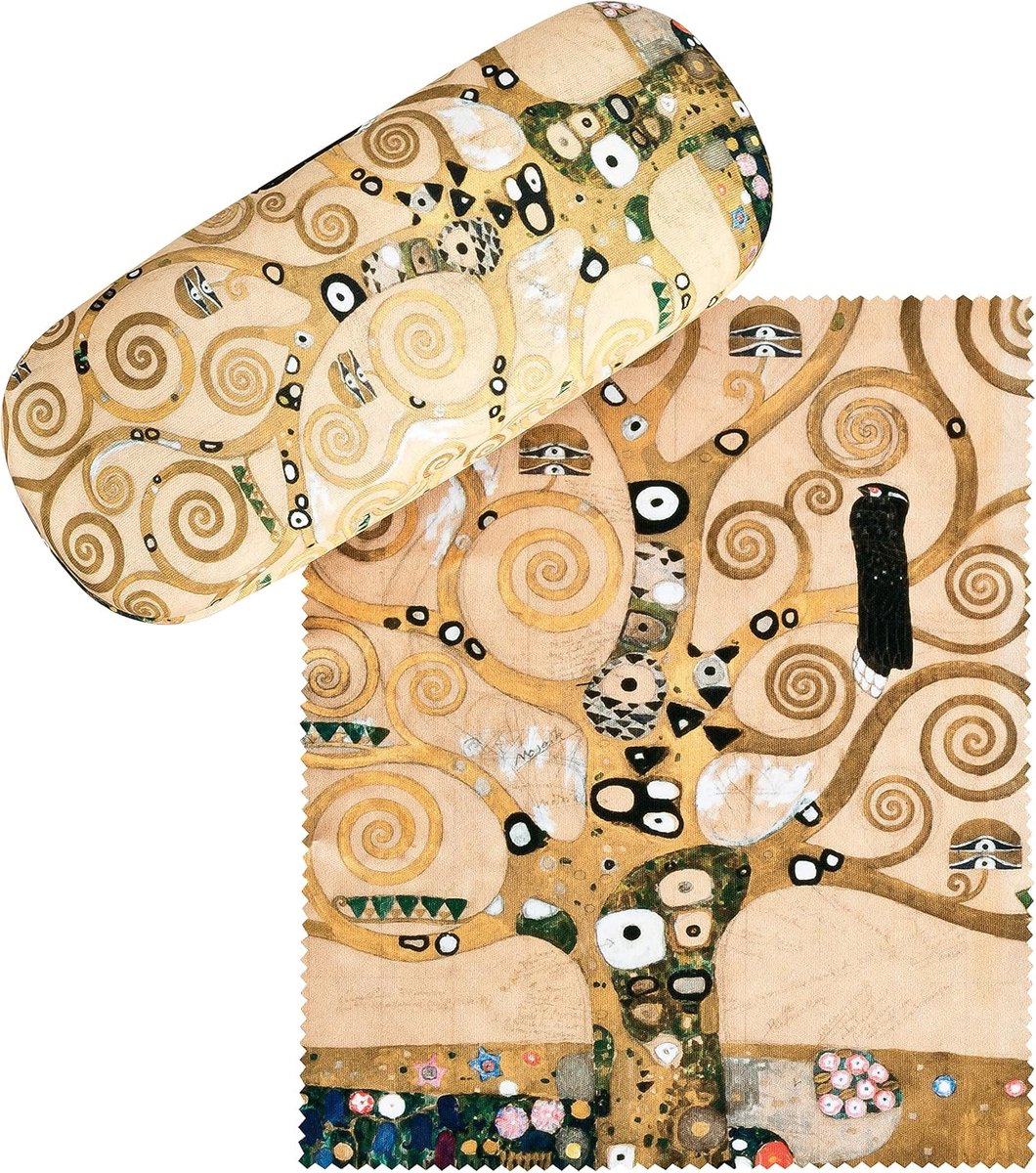LILIENFELD Brillenetui Brillenkoker Stabiele Gustav Klimt: Levensboom Reinigingsdoek Glasses Case