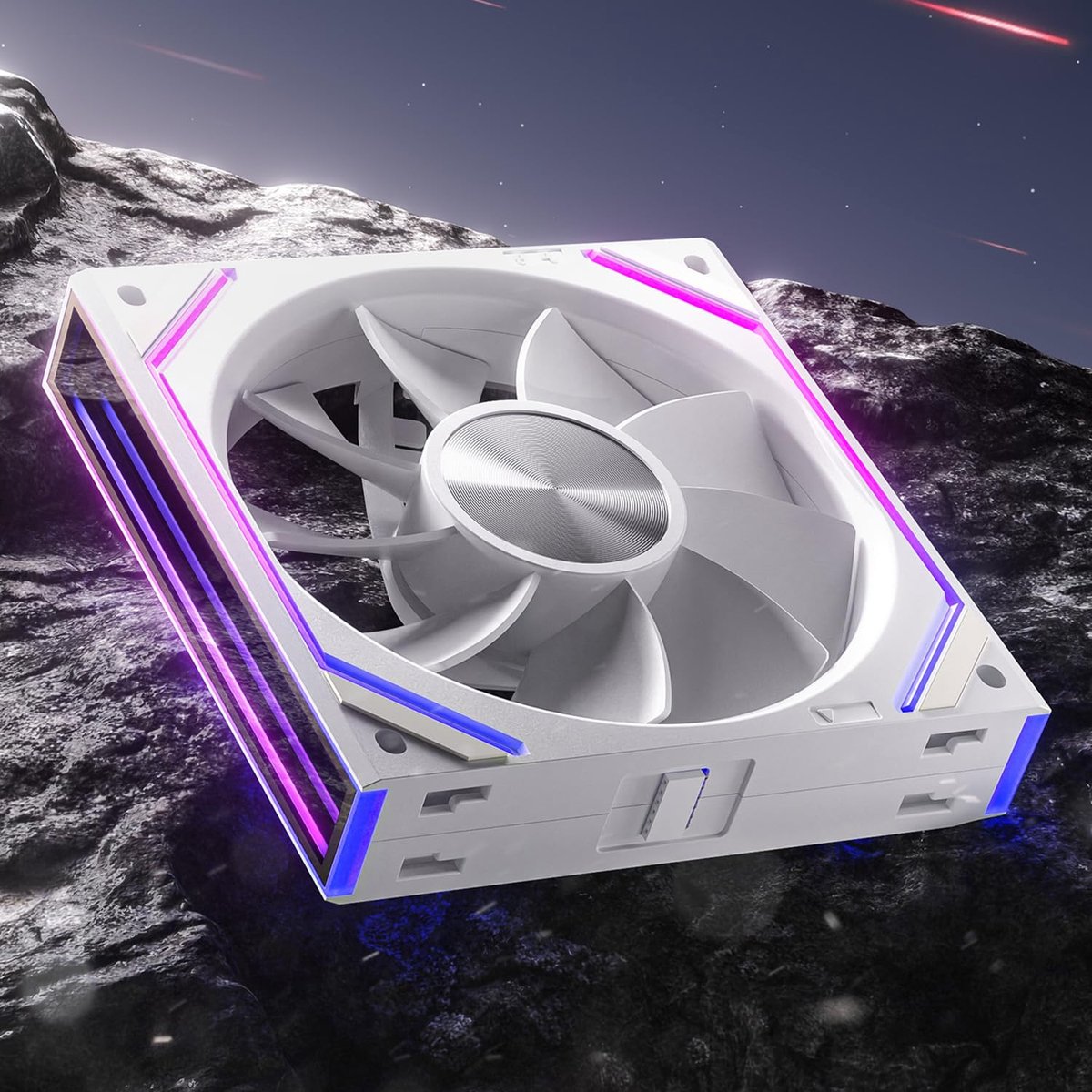 DAWN RGB PC-ventilator 120MM Reverse behuizingventilator, ARGB Daisy Chain PC-ventilator [Infinity Mirror] [HDB] 71 CFM/1850 RPM/2.6MMH2O 4 Pin PWM & 5V 3Pin ARGB voor Asus Aura ASRock