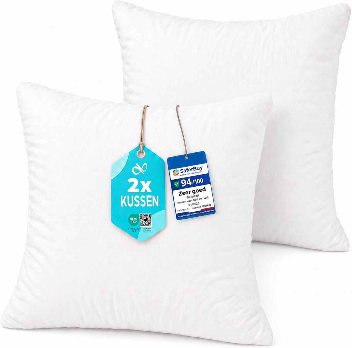 Kussen 35x35 - Vulling Pads 2st - Katoen en Polyester - Hypoallergeen en Anti-mijt - Comfortabel voor slaapkamer - ShopVlot