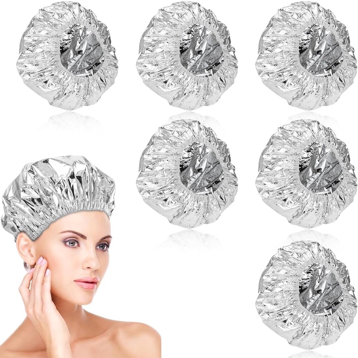 6 stuks diepe conditioning haardoppen, herbruikbare haarverzorging, douchemuts, warmtekap voor haar, douchemuts voor dames, waterdicht, haarkap, verven, dubbel gebruik, douchemuts