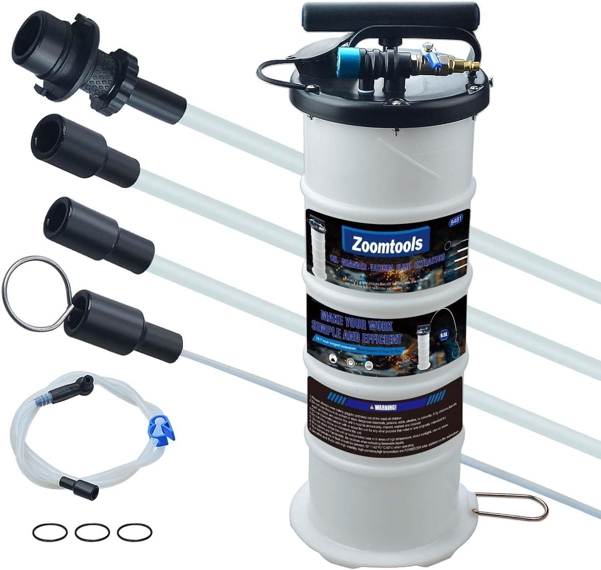 Vacuumpomp 6.5L - Pneumatisch - Snelle extractie van vloeistoffen - Ideaal voor olie- en vloeistofwissel - SnelShoppen