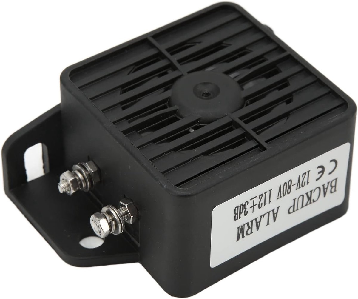 SnelShoppen - Universele Achteruitrij Alarm met Krachtige Buzzer 112 dB, DC 12V-80V, Stofdicht Veiligheidsalarm voor Auto's, Trucks, SUV's