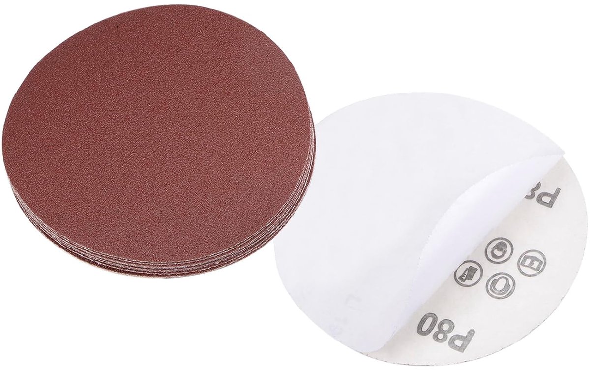 Schuurdiscs PSA 12 cm - Korrel 80 - Zelfklevend - Perfect voor hout- en metaalbewerking - ShopVlot