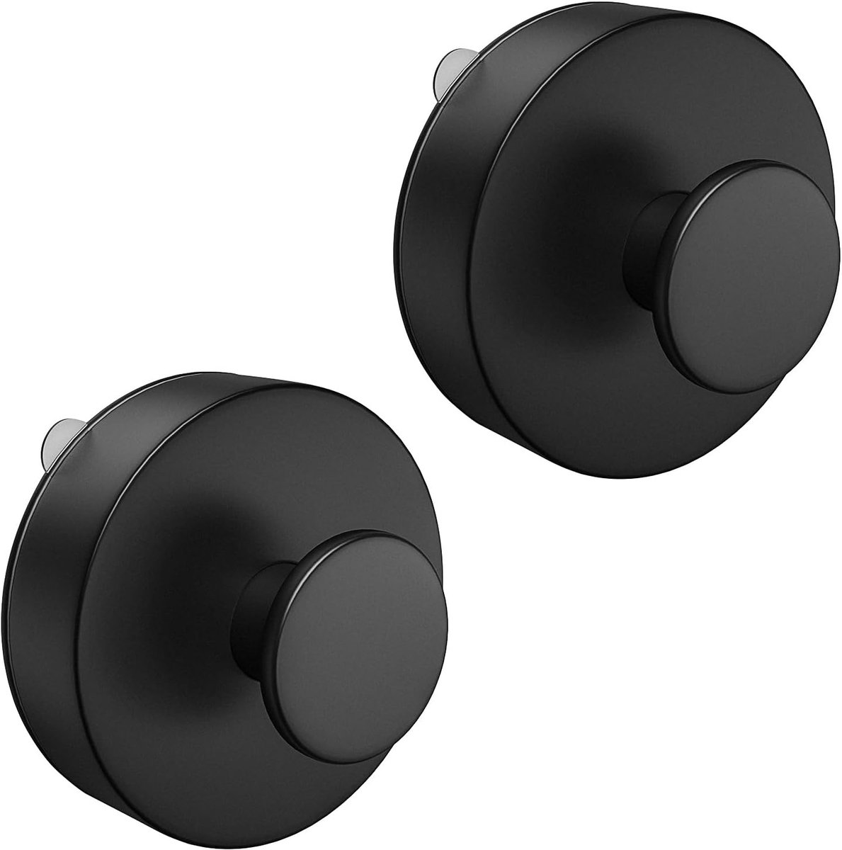 SnelShoppen - 2 Stuks Waterdichte Suction Cup Haak met Vacuüm, Sterk en Herbruikbaar voor Badkamer en Keuken, Zwart ABS en PVC, Ideaal voor Glazen Deu