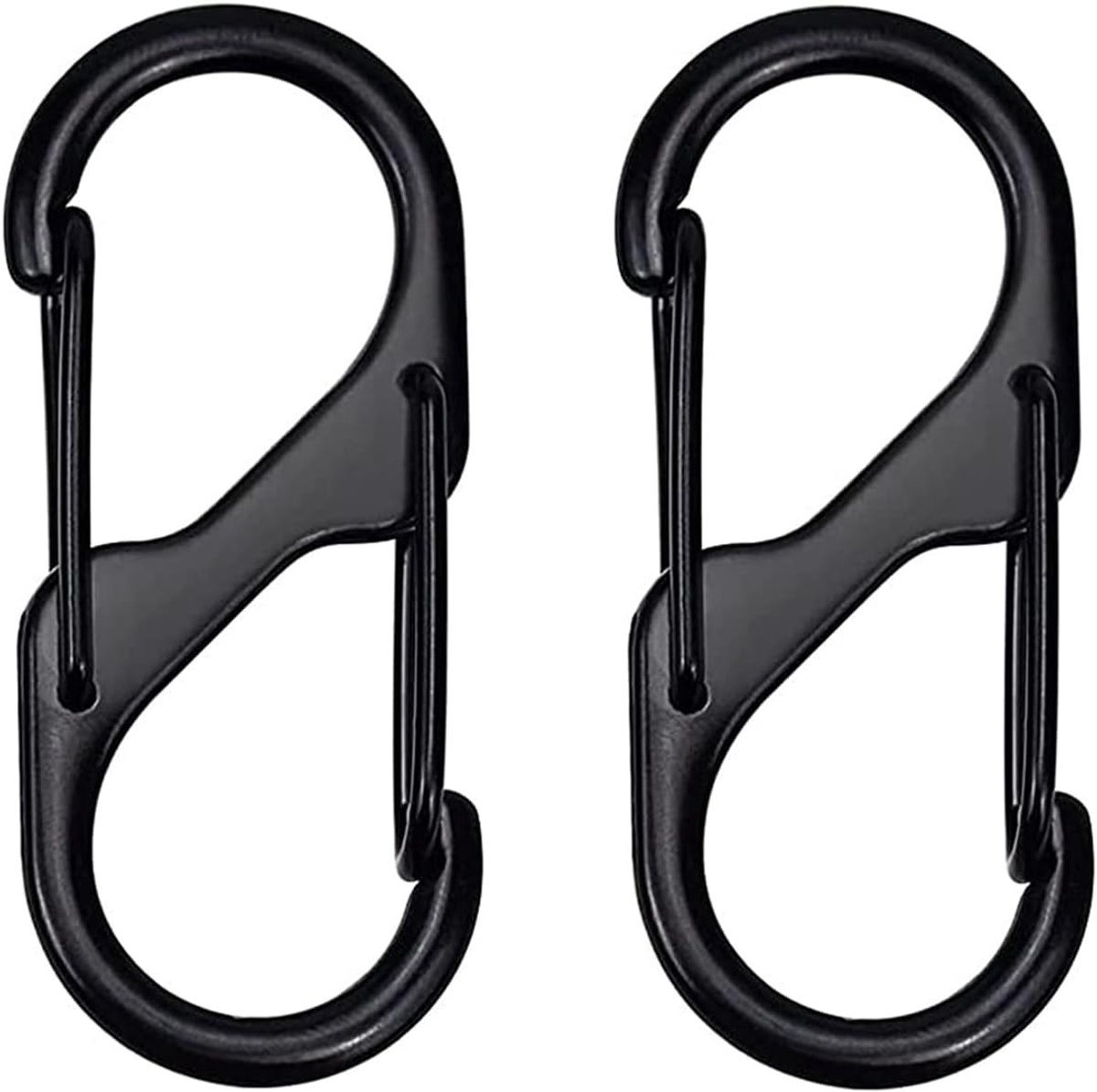 SnelShoppen - 15 Stuks S Carabiner Clips, Zink Legering Dubbele Veer Sluiting, 2 Openingen Carabiner Haak, Roestvrij, Duurzame Bevestigingshaak, Rugza