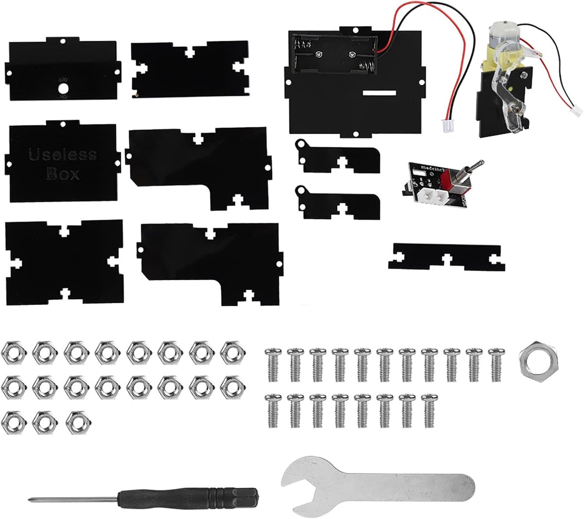 SnelShoppen - KENANLAN Useless Box DIY Kit - Grappige Useless Box Speelgoedset - Unieke Doe-Het-Zelf Kit - Automatische Schakelaar - Leuk Cadeau voor
