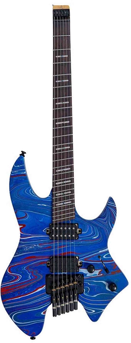 Sire X6H6 Larry Carlton Headless Elektrische Gitaar Blue Swirl