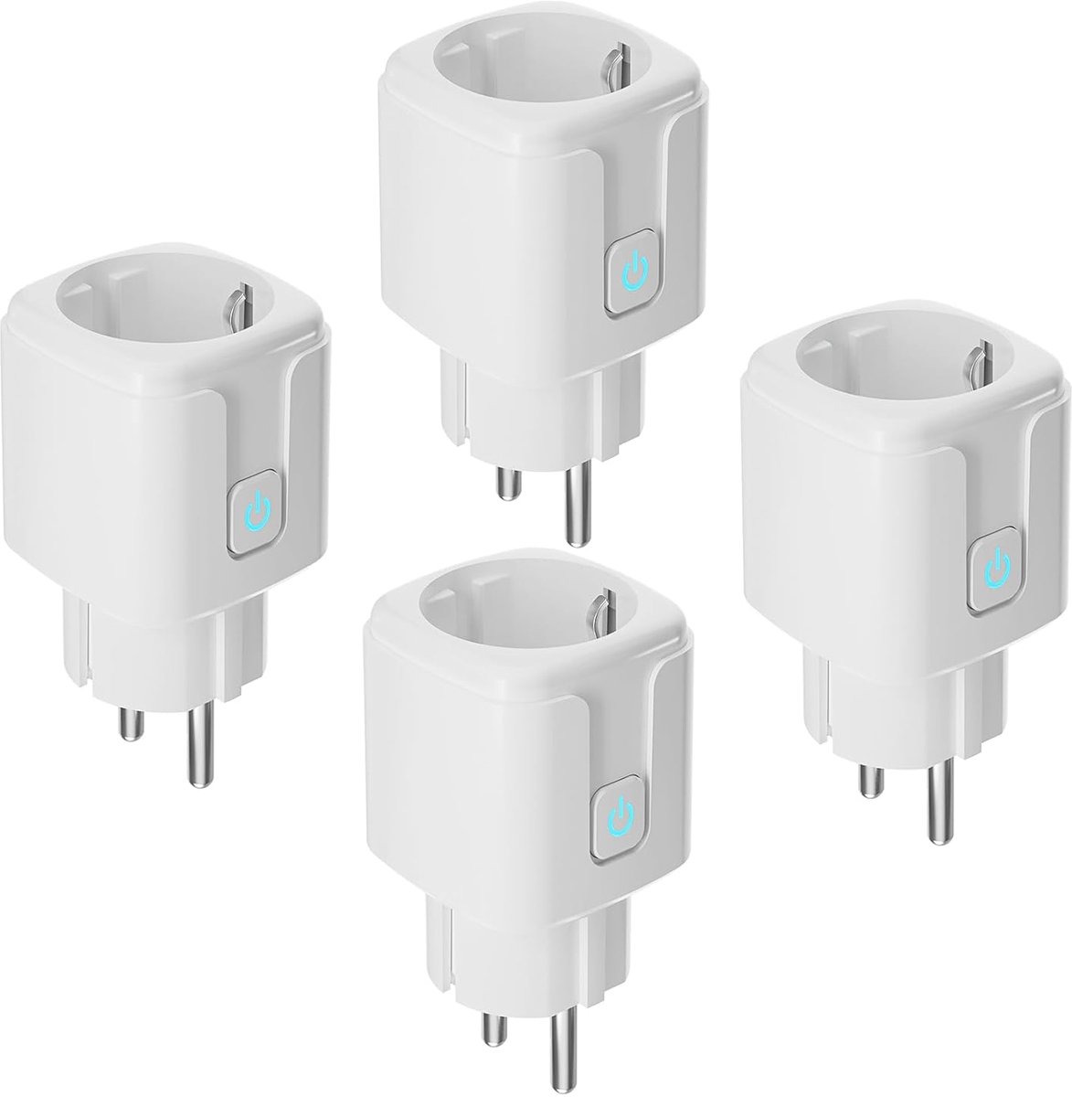 SnelShoppen - WLAN Smart Socket - Slimme Stekkers 4 Stuks - Draadloze Controle - Energiebeheer - Voor Thuis, Kantoor, Tuin en Camping - Geschikt voor