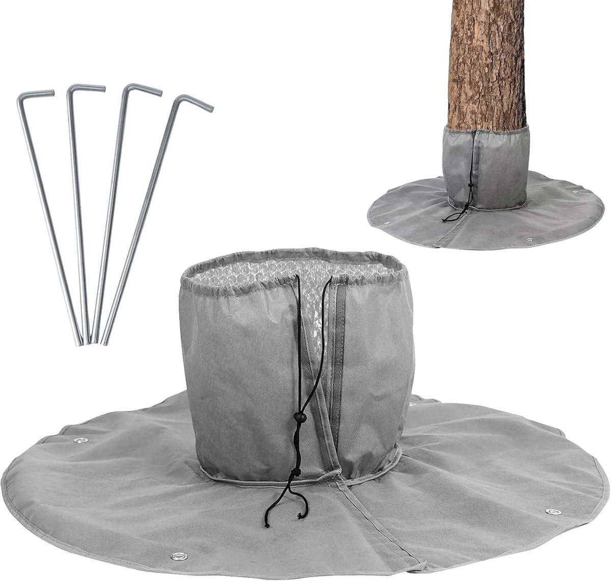 SnelShoppen - Winterbescherming voor Buitenpalmen en Olijfbomen - Isolatiehoezen - Bescherming tegen Kou en Vorst - Tuinaccessoires - Maat M/L - Grijs