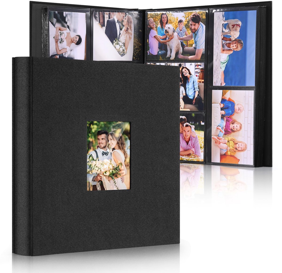Omgoods- Fotoalbum grote capaciteit - Insteekalbum 15 x 10 cm - Plakalbum voor 600 foto's - Aanpasbare linnen omslag - Ideaal voor bruiloften - Familiefotoboeken - Fotoboek