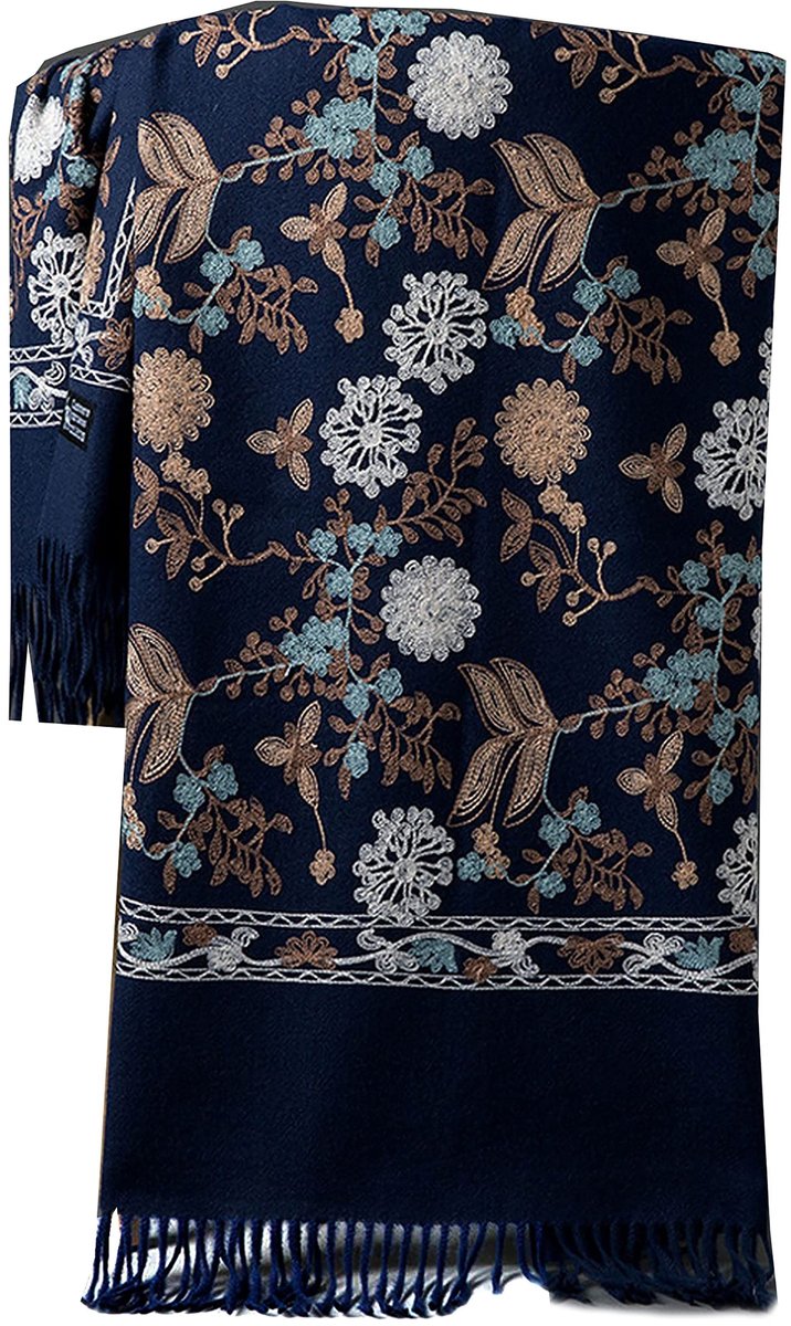 Omgoods - Geborduurde Pashmina Sjaal van Hoogwaardige Wol