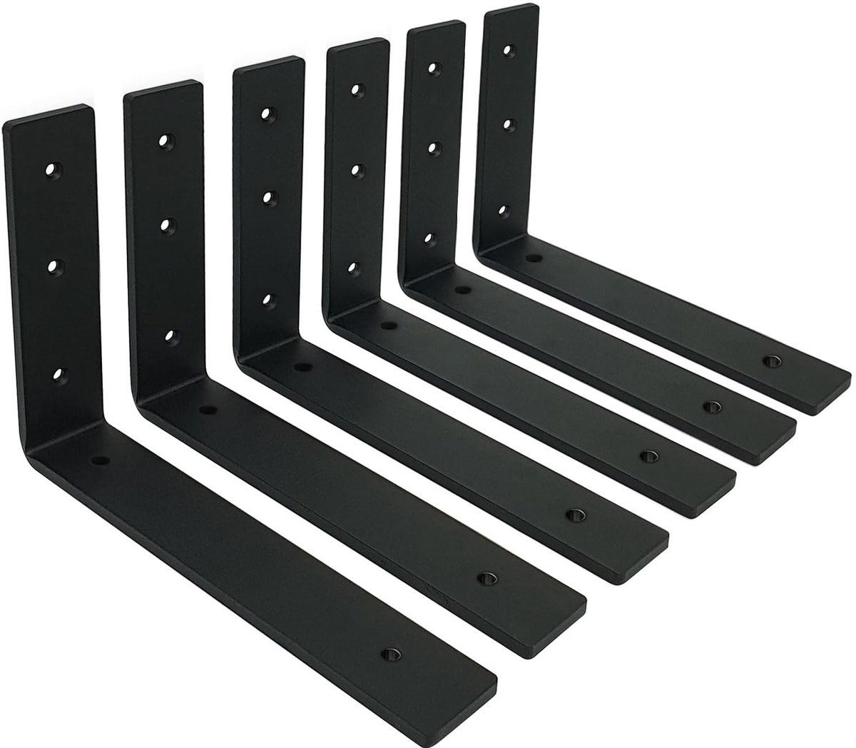 Omgoods - Set van 6 Robuuste Stalen Plankdragers voor 25cm Planken