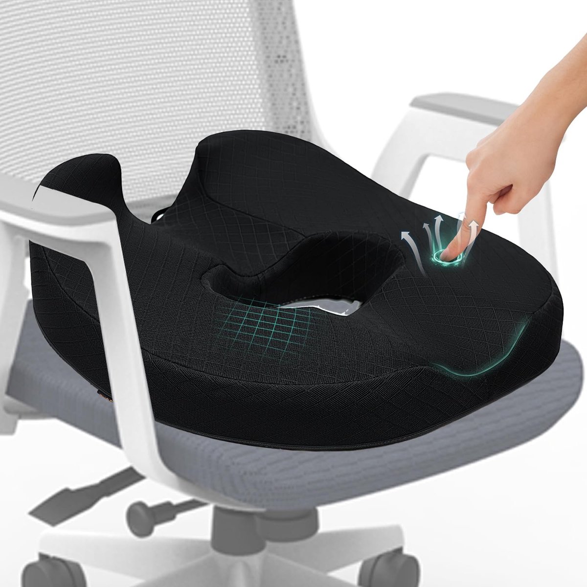 Omgoods - Donut Kussen voor Coccyx Pijn - Geheugenfoam Zitting Kussen