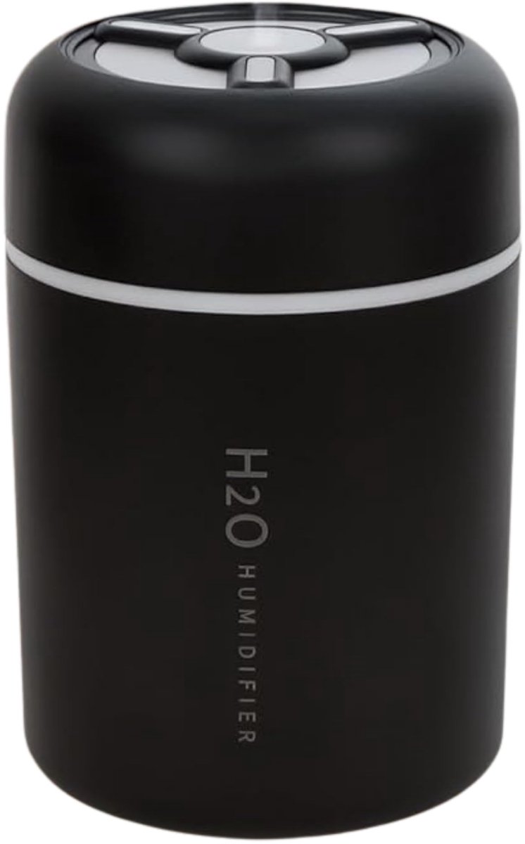 SnelShoppen - Mini-luchtbevochtiger 300 ml, ultrasoon, stil, luchtbevochtiger voor baby's, slijm en hoest, aromatherapie, USB type C, 21 kleuren, idea