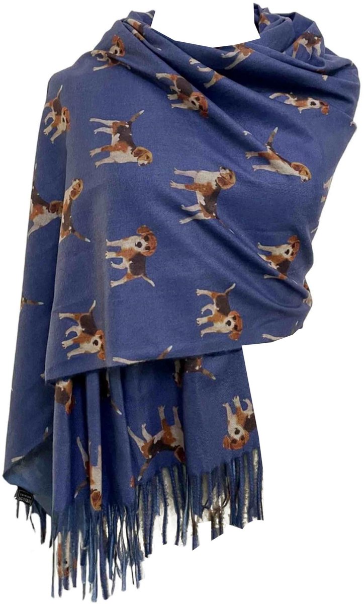 Omgoods - Sjaal met Beagle Hond Motief voor de Winter
