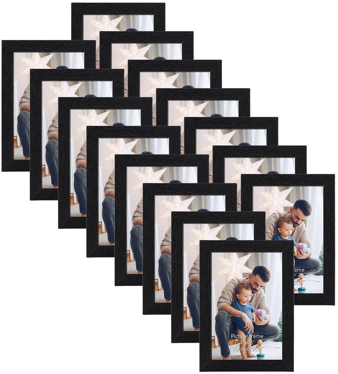 Omgoods - 15-Pack Fotolijsten 4x6 Inch Zwart
