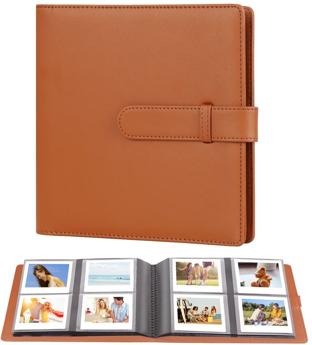 Omgoods - Fotoalbum met 288 Compartimenten voor Instant Foto's in Bruin