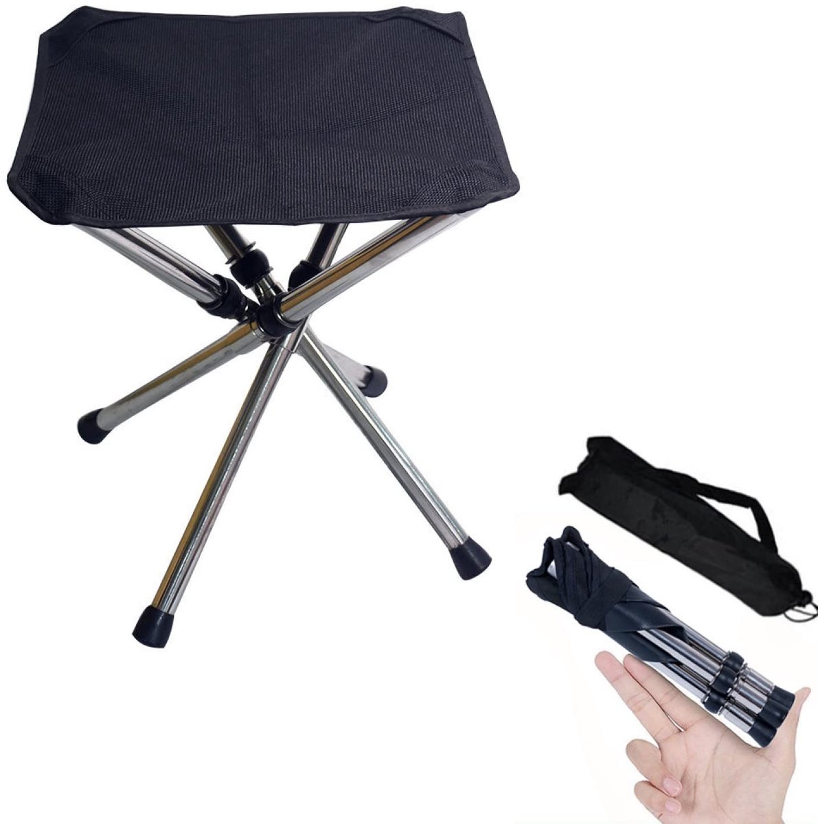 Omgoods - Opvouwbare Campingstoel - Mini Stoel voor Buiten Activiteiten en Kamperen