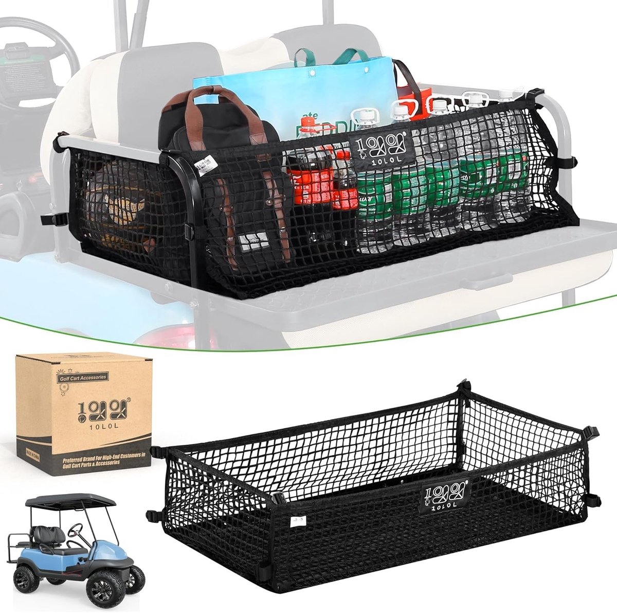 Omgoods - Golfkar Reticulum Tas voor 4 Passagiers met Heavy Duty Haken