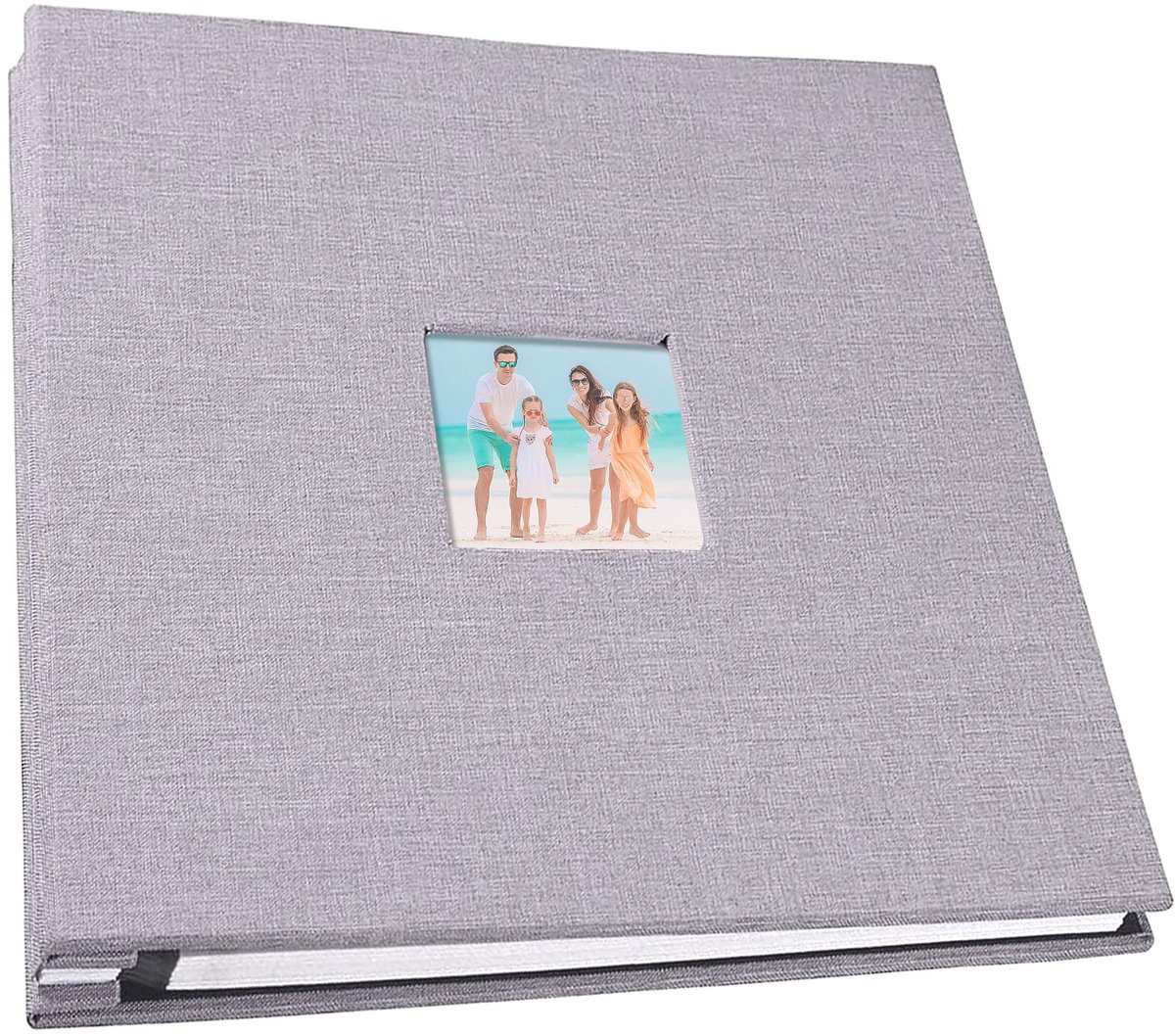 Omgoods - Zelfklevend Fotoalbum 28 x 27 cm met Linnen Hoes en 40 Dubbelzijdige Pagina's