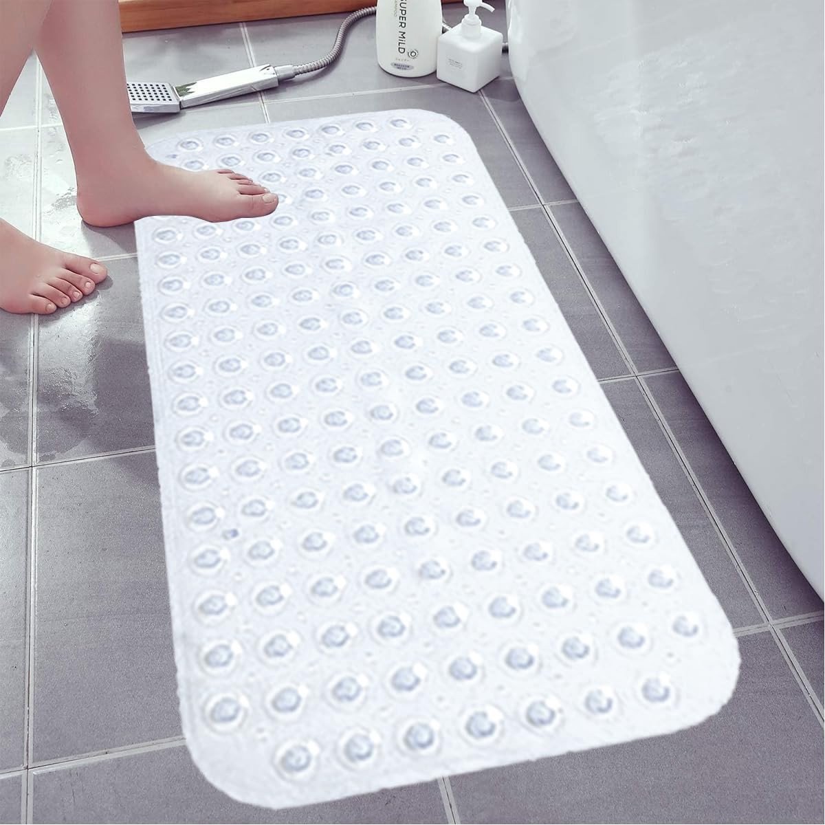 Omgoods - Antislip Douchemats, PVC, 38x70 cm, Lichtblauw