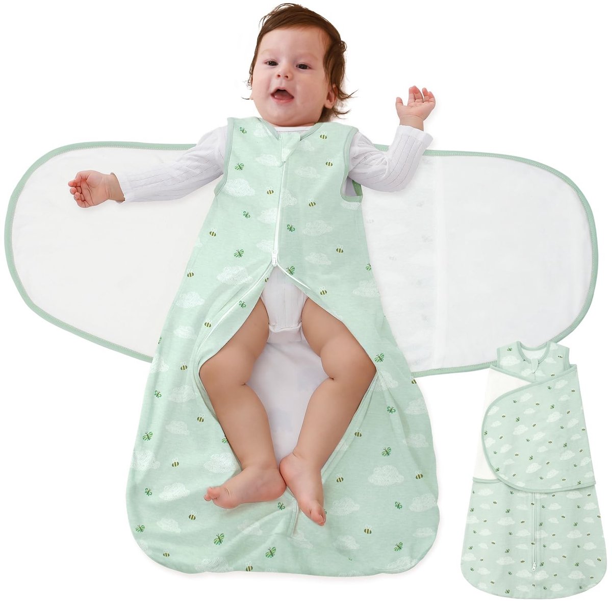 Omgoods - Baby Swaddle Slaapzak Pasgeboren - Katoenen Draagbare Deken 0-12 Maanden