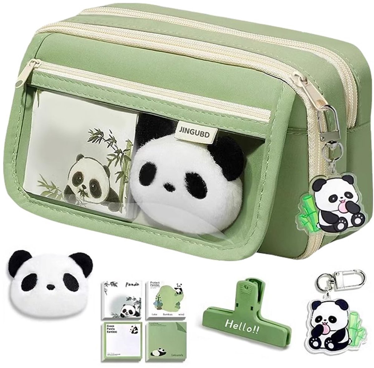Omgoods- Pennenetui grote capaciteit - Etui meisjes - Etui zwart - Schrijfwaren organizer - Make-uptas - Knutselopbergtas - Schattig panda ontwerp