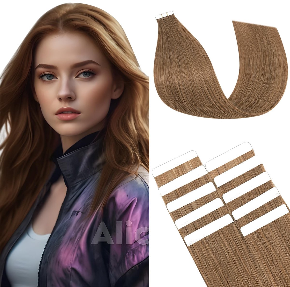 Omgoods - Tape in Haarextensions van Echt Haar, 10 Stuks