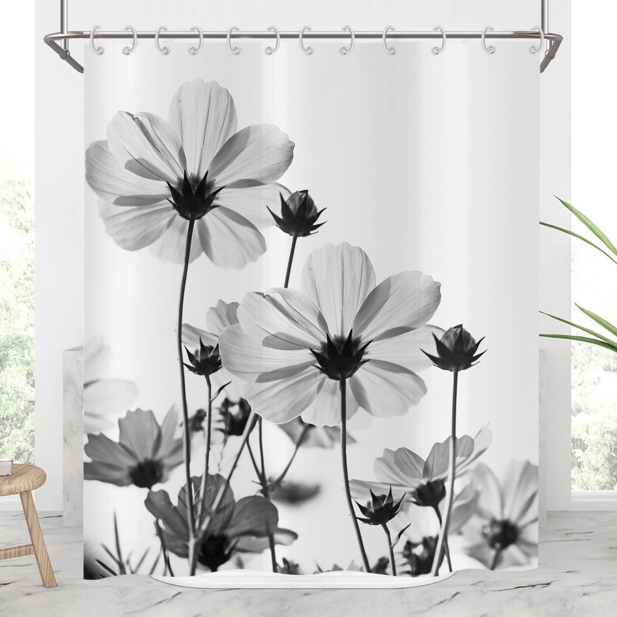 Omgoods - Bloemen Douchegordijn 180 x 200 cm - Elegant en Waterdicht