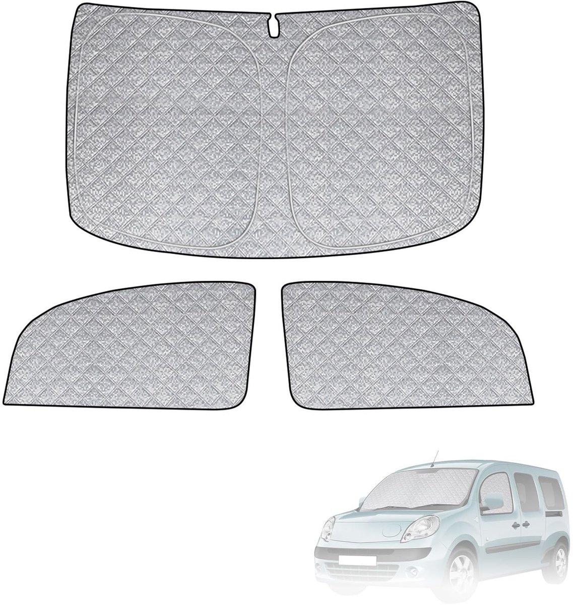Omgoods - Zonnescherm voor Renault Kangoo 2007-2021, 3-delige Set