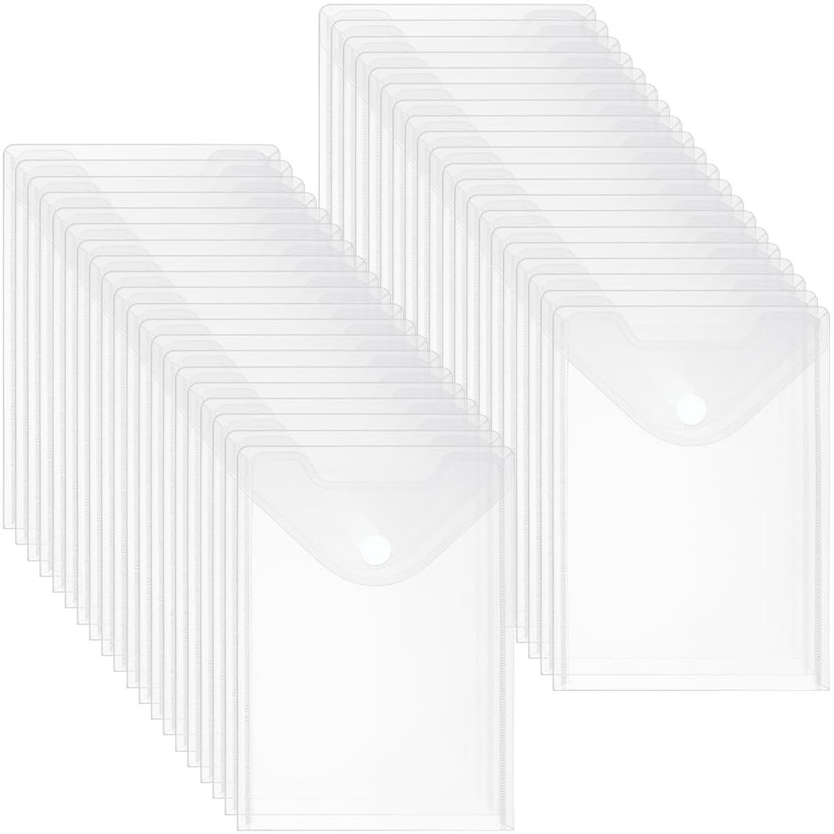 Omgoods - 96 Stuks Transparante Plastic Enveloppen - 18 x 25 cm, Met Sluiting voor Documenten en Foto's