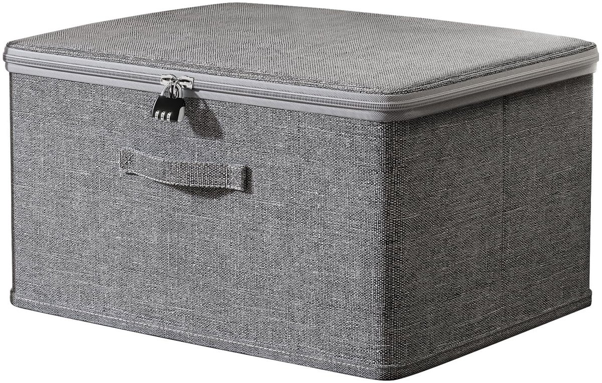 Omgoods - Extra Grote Lockable Opbergbox met Combinatieslot in Grijs