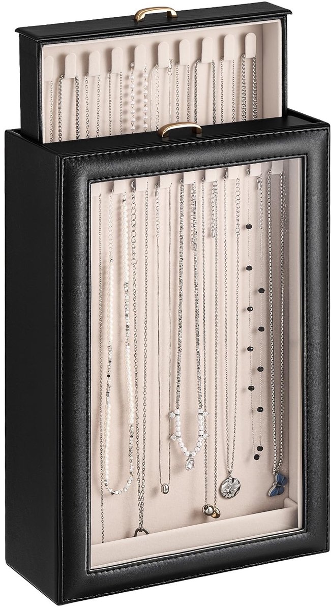 Omgoods - 2-Laags Sieraden Organizer met Duidelijk Deksel