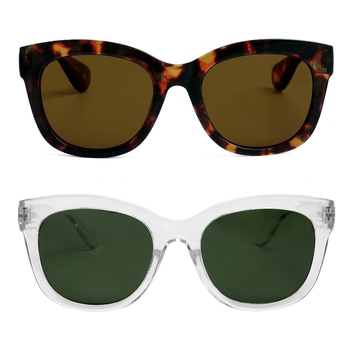 Omgoods - 2-Pack Unisex Zonnebrillen met Groot Frame