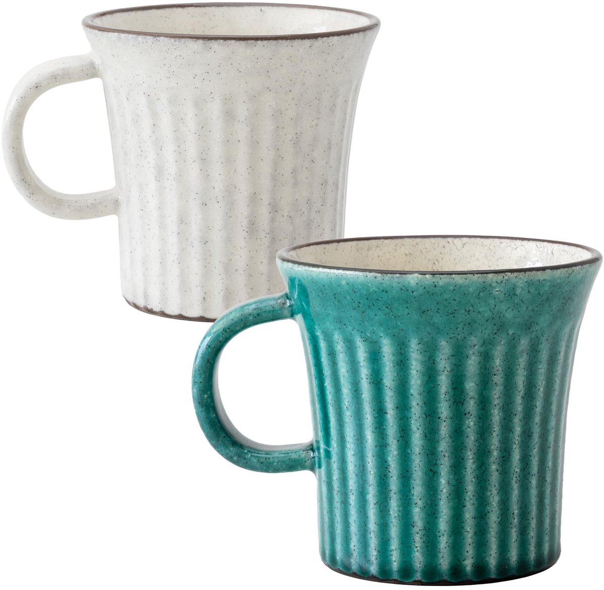 Omgoods - Set van 2 Handgemaakte Japanse Keramische Kopjes, 370 ml
