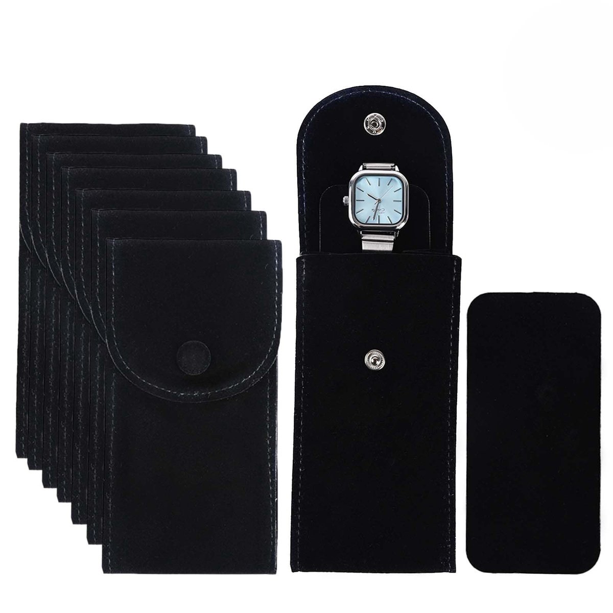 Omgoods - 8 Stuks Portable Velvet Watch Pouches