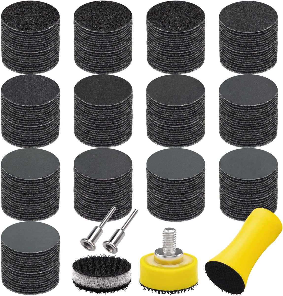 Omgoods - 260 Stuks Schuurpapier Schijven 25mm voor Diverse Materialen