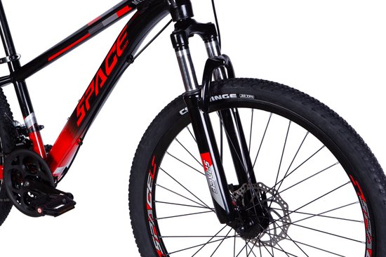 Mercury - Mountainbike - 26 inch - 21 versnellingen - Aluminium frame - Schijfremmen - Voorvork met vering - Zwart/Rood van Mercury — afbeelding 4