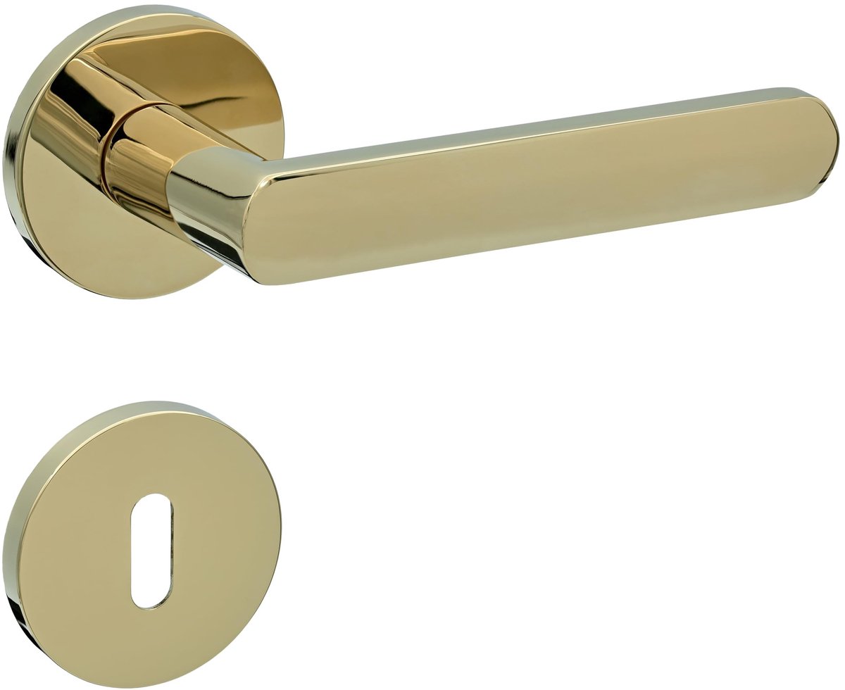 Omgoods - Zamak 3 Deurhendel Set in Spiegelschoon Goud