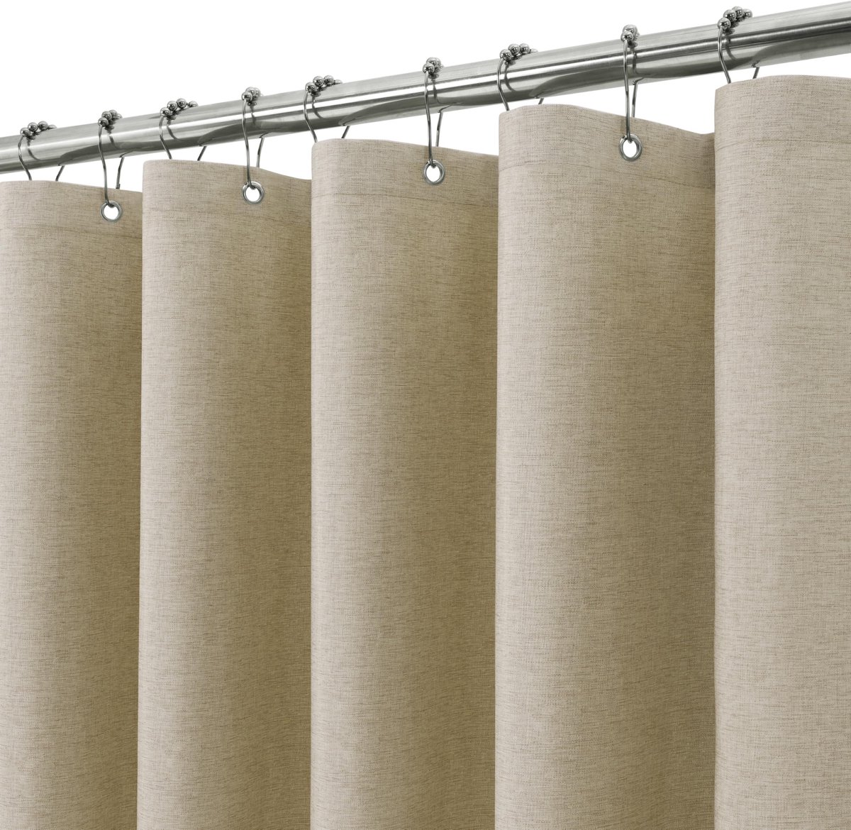 Omgoods - Waterdichte Douchegordijn met Linnenlook en Ringen