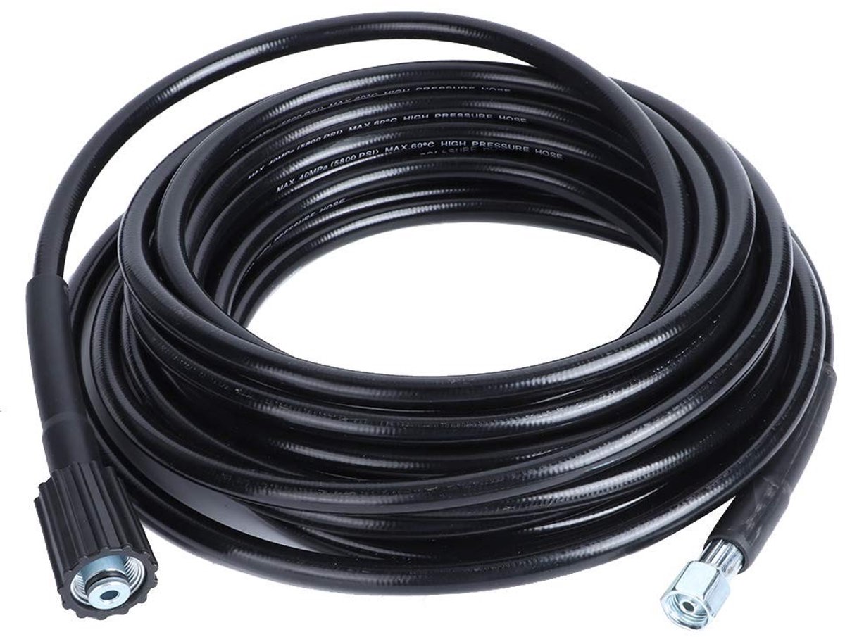 Omgoods- Hogedrukreinigerslang 10 m - Maximaal 5800 psi - PVC - M14/M22 Draad - Geschikt voor K2/K3 - Temperatuur tot 60℃ - Reinigingsslang