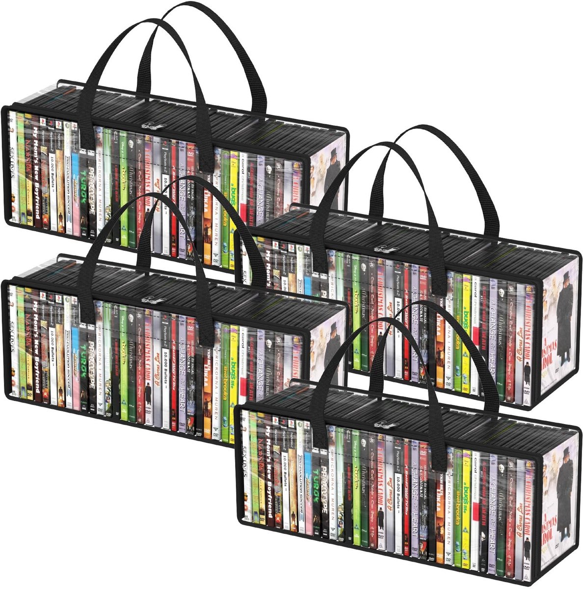 Omgoods - DVD Opbergdozen met Handvat en Rits