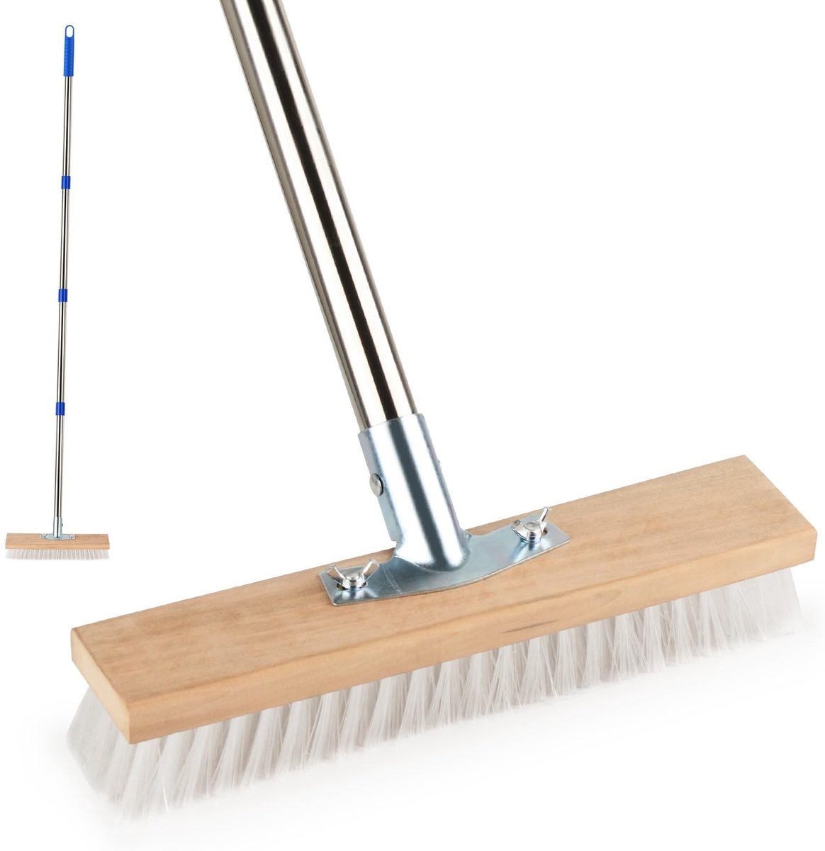 Omgoods - RVS Draadbezem 160 cm, Ideaal voor Vloerreiniging