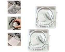 2 stuks Lekbak wasmachine - Afvoerbak voor wasmachine - Lekbak voor Wasmachine en Vaatwasser - Inclusief schoonmaakborstel - Opvangbak - universele wasmachine lekbak - Wasmachine opvangbak - wateropvangbak voor kelder, woning, camper - wit