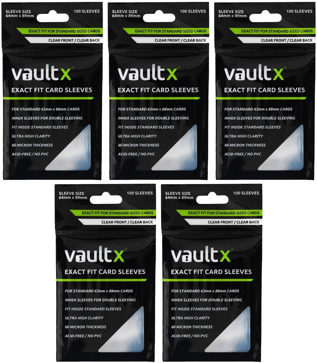 Vault X Exact Fit Card Sleeves Voor Sportkaarten & TCG - 500 Stuks