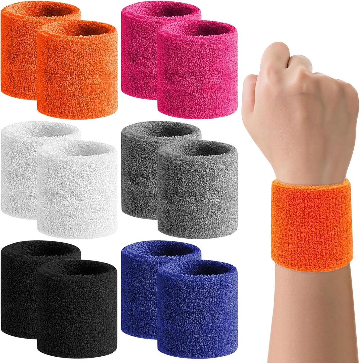 Sportarmbanden 12 Stuks - 6 Kleuren - Elastic Materiaal - Ideaal voor Fitness en Sport - ShopVlot