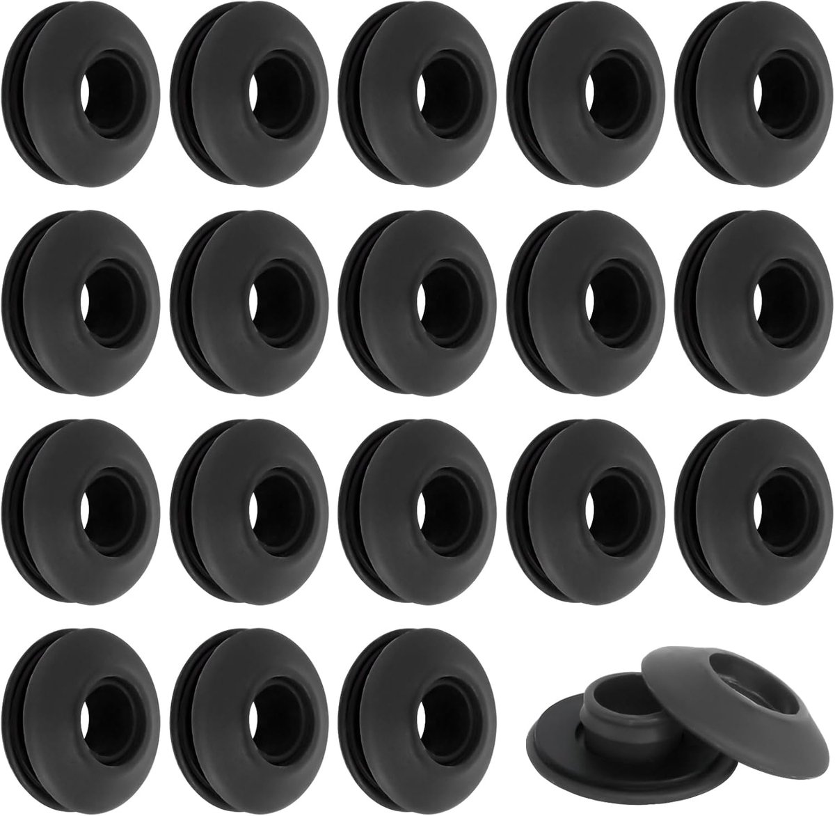 Eyelet Set for Tarpaulin, Pack of 50 Plastic Rings Textile Curtains Tents Pool Tarpaulin Black (28 x 28 x 12 mm) - ShopVlot